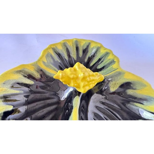 Yellow and Black Ceramic Catchall with 3 Compartments from Vallauris, 1970s For Sale - Image 10 of 17