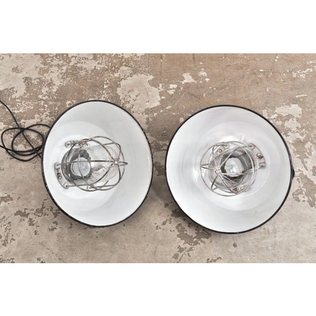 Vintage Enamel Pendant Lamp, 1950s For Sale - Image 4 of 10