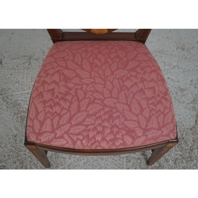 Pair of Vintage Mahogany Federal Style Inlaid Shield Back Chairs For Sale - Image 10 of 18