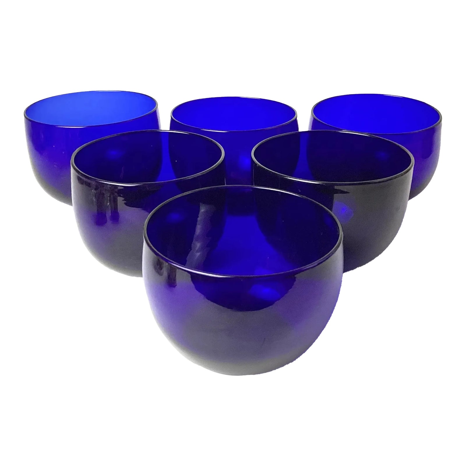 Early 19th Century Cobalt Blue Wine Glass Rinser or Finger Bowls- Set ...