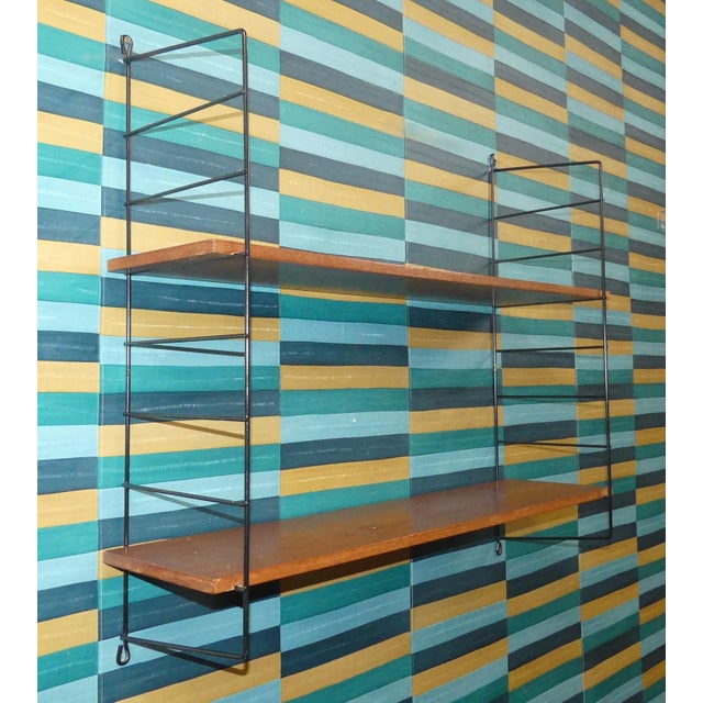 Vintage String Shelf in Walnut, 1960s For Sale - Image 9 of 13
