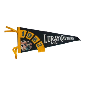 Vintage 1962 Luray Caverns Va Felt Flag