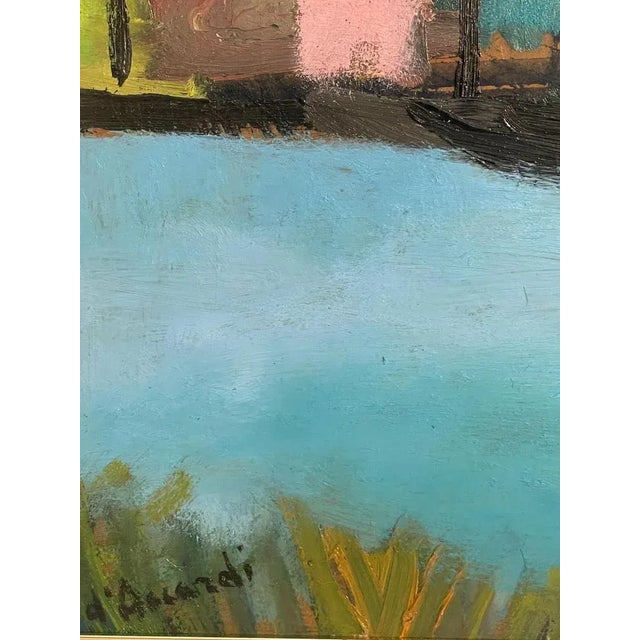 D'Accardi, River Landscape, 20th Century, Oil Painting on Panel, Framed For Sale - Image 5 of 7