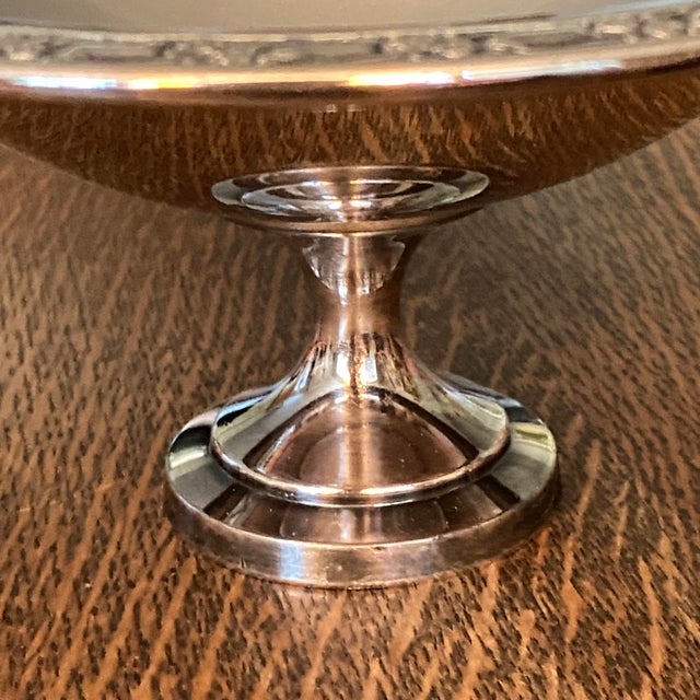 1970s Oneida Compote Silverplated Bowl "Park Lane" Pattern For Sale - Image 5 of 9