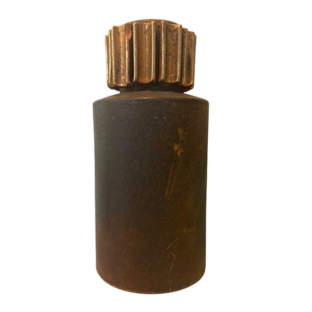 Bitossi 1960s Mid-Century Modern Bitossi for Raymor Italian Studio Vase With Sculptural Gear Rim For Sale - Image 4 of 17