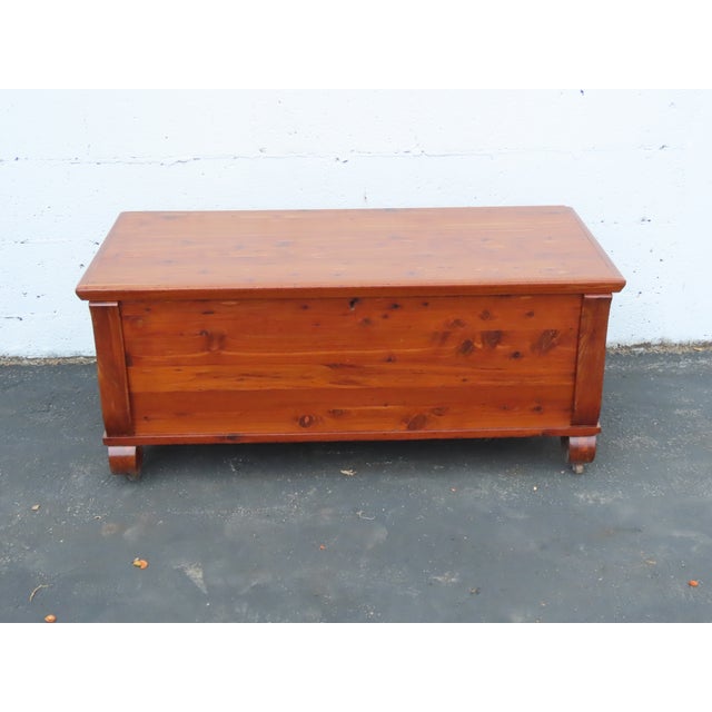Brown Early 1900s Solid Cedar Hope Chest Blanket Trunk Bench 6658 For Sale - Image 8 of 16