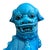 Chinoiserie Vintage Pair Turquoise Blue Chinese Foo Dogs Guardian Lions on Pedestals – 12” Tall For Sale - Image 3 of 10
