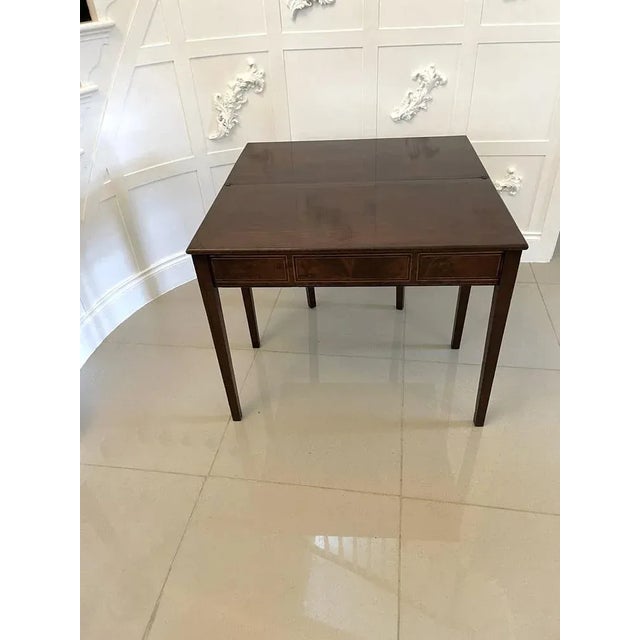 Antique George III Quality Mahogany Inlaid Tea Table For Sale - Image 12 of 12