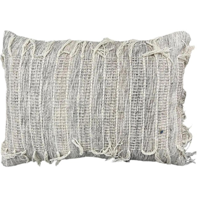Elevate your home's look with a chic Modern Wool and Cotton Pillow, meticulously handmade with opulent materials, in a 16"...