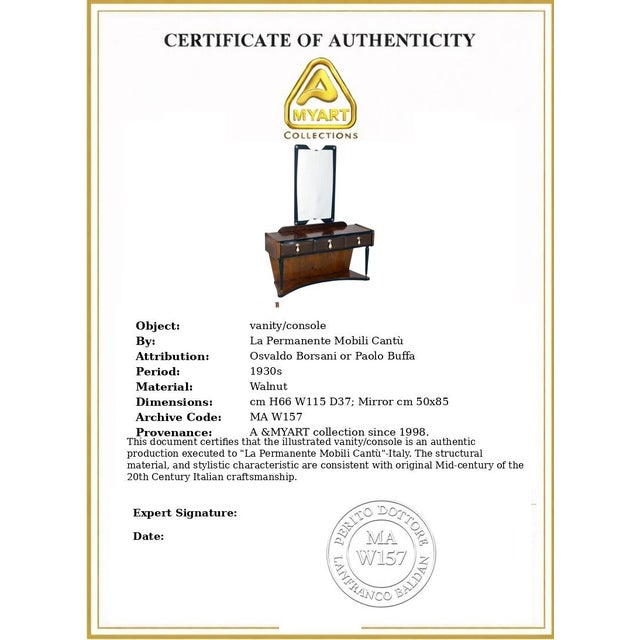 Brown Vanity Dressing Table by La Permanente Mobili Cantù, 1935 For Sale - Image 8 of 9