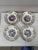 French Set of 4 Reticulated Porcelain Dessert Plates , Circa 1880. Decorated with flowers. 7.8 inches diameter.