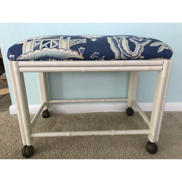 Vintage Drexel Faux Bamboo Vanity Stool Chairish