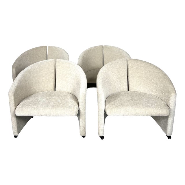 Armchairs on Casters from Saporiti, Italy, 1970s, Set of 2 For Sale