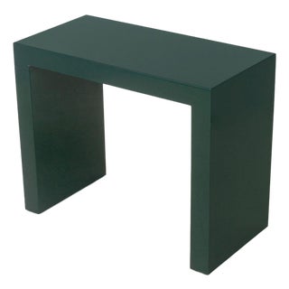 Modern Green Lacquered Console Table For Sale