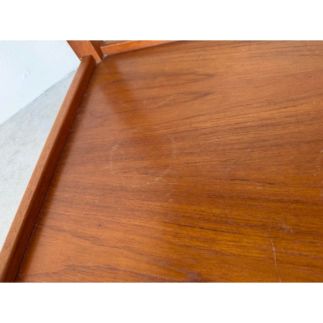 Wood Mid-Century Danish Modern Teak Cocktail Trolley Bar Cart For Sale - Image 7 of 12