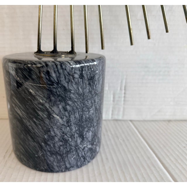 Curtis Jere Mid Century Curtis Jere Metal Rod Sculpture on Marble Base For Sale - Image 4 of 7