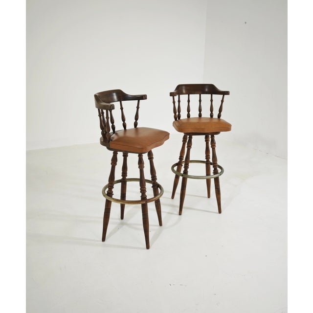 Vintage Italian Pizzetti Roma Wooden Stools, 1970s, Set of 2 For Sale - Image 10 of 17