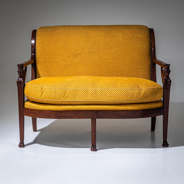 Brown Empire Seating Suite from Henri Jacob, France, 1800s, Set of 5 For Sale - Image 8 of 18