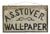 Antique Large Hand Painted Wood Trade Sign for Wallpaper Merchant For Sale