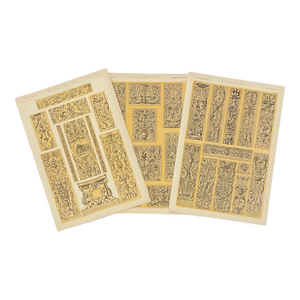 Set of Three Renaissance Chromolithgraphs From Grammar of Ornament by Owen Jones