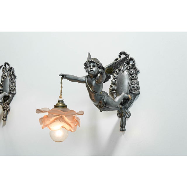 Vintage French Rococo-Style Wall Sconces, 1920s, Set of 2 For Sale - Image 9 of 12