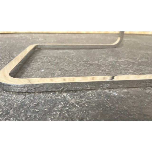 Chrome Four Seasons Bar Stool by Mies Van Der Rohe for Knoll in Leather and Chrome For Sale - Image 8 of 12