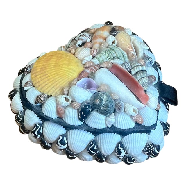 Vintage Decorative Shell Covered Box For Sale