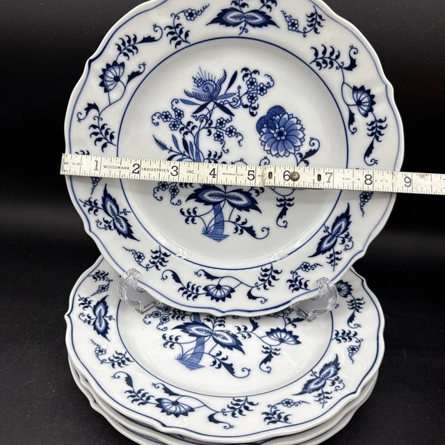 1990s 1990s Blue Danube Onion China Salad Plates, Japan- Set of 4 For Sale - Image 5 of 5