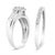 Contemporary .925 Sterling Silver 1/2 Cttw Round and Baguette-Cut Diamond Engagement Bridal Set (I-J Color, I1-I2 Clarity) - Size 8 For Sale - Image 3 of 5