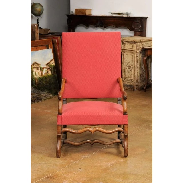 19th Century French Louis XIII Style Walnut Fauteuil with Os de Mouton Base For Sale - Image 12 of 12