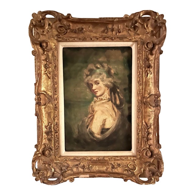 George Romney Portrait Painting of Lady Pamela Fitzgerald Watercolor. For Sale