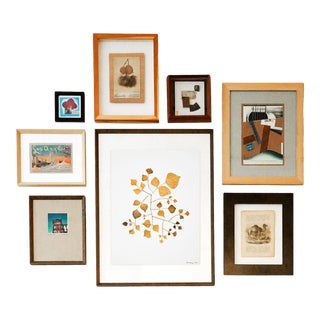 Contemporary Modernist Abstract Figurative Salon Style Gallery Wall by Poul Lange, Framed - Set of 8 For Sale