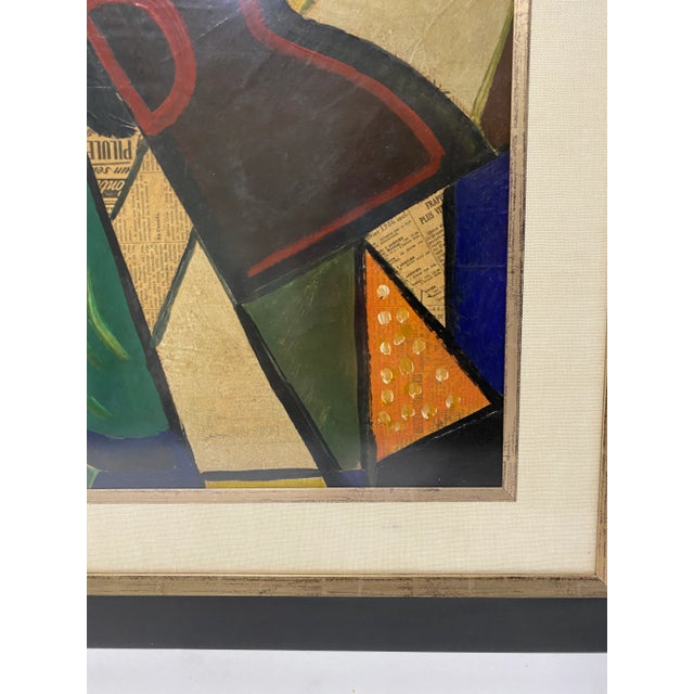 Wood 1956 Cubist Guitar Painting For Sale - Image 7 of 13