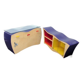 Two-Piece Custom Buffet by Local Artists For Sale