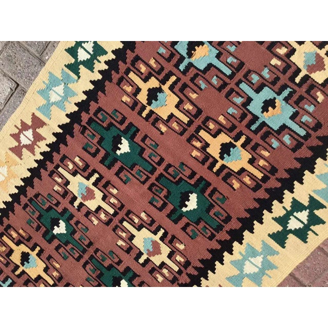 Blue Vintage Turkish Kilim Rug - 64" X 35.5" For Sale - Image 8 of 10