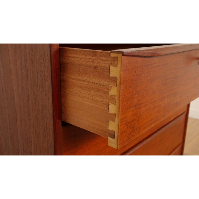 Brown Large Vintage Danish Chest of Drawers in Teak For Sale - Image 8 of 11