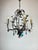 Large Vintage 1990s Wrought Iron Floral Chandelier With Crystal Flowers & Aqua Blue Stones Details For Sale - Image 14 of 17