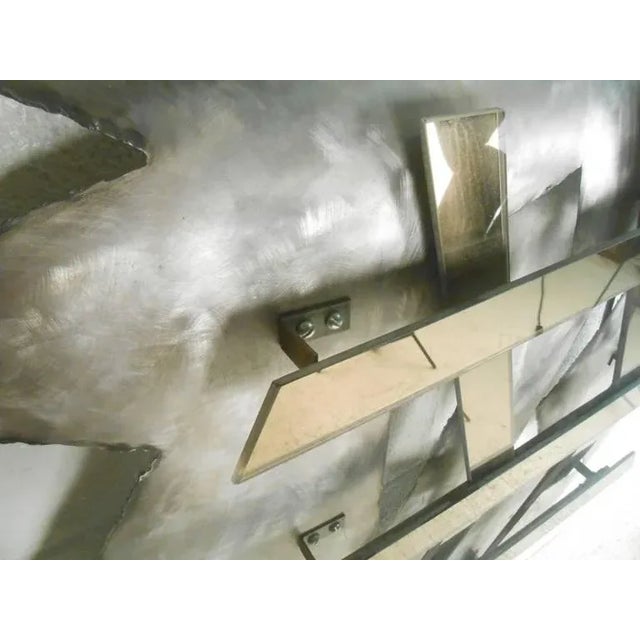 Mirrored Modernist Metal Wall Sculpture by Deidre Selig For Sale - Image 4 of 8