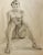 1950's Studio Drawing Seated Female Figure For Sale