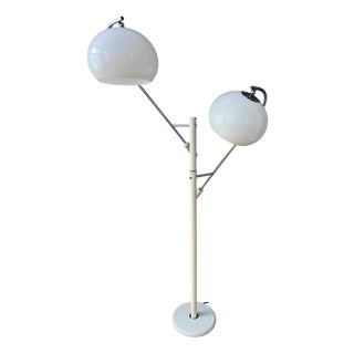 Space Age White Mushroom Swing Arm Floor Lamp from Dijkstra For Sale