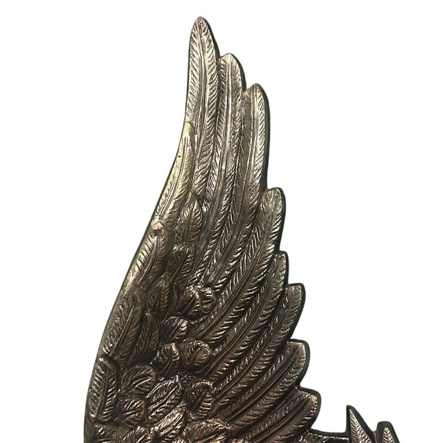 Vintage Brass Eagle Hanging Wall Decor Large 34” 34 Inch Wingspan. Beautiful piece. Measures 34.25” L x 11.25” W at widest...