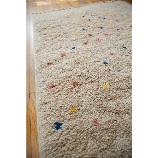 Beige Handmade Moroccan Wool Rug With Multicolor Confetti Polka Dots 3x5 Ft For Sale - Image 11 of 12