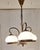 Metal Vintage Three-Light Ceiling Lamp with Brass Frame and White Glass Shades, 1980s For Sale - Image 7 of 7