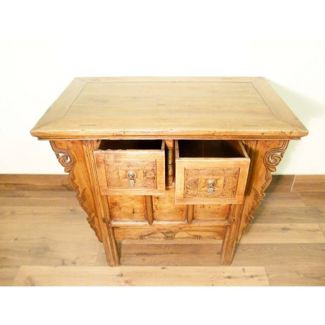 This Chinese antique altar cabinet is also known as the "Butterfly Cabinet" in China. The style of the cabinet has a great...