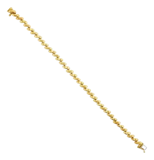 5MM San Marco Gold Link Chain Bracelet with Polished & Brushed Satin Finish