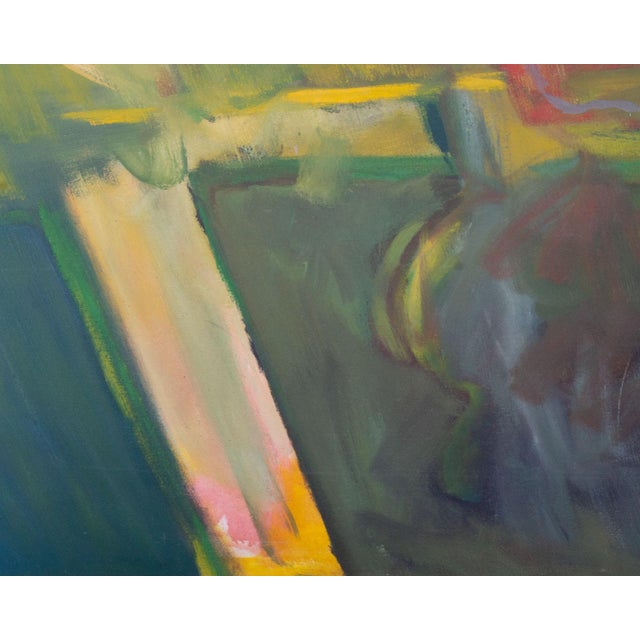 1960s 1960s Oil on Canvas Abstract Painting Signed by Artist Steve Redman For Sale - Image 5 of 11