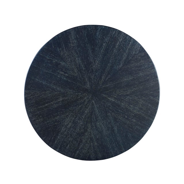 Transitional Century Furniture Newlin Round Dining Table - Black Cerused For Sale - Image 3 of 4