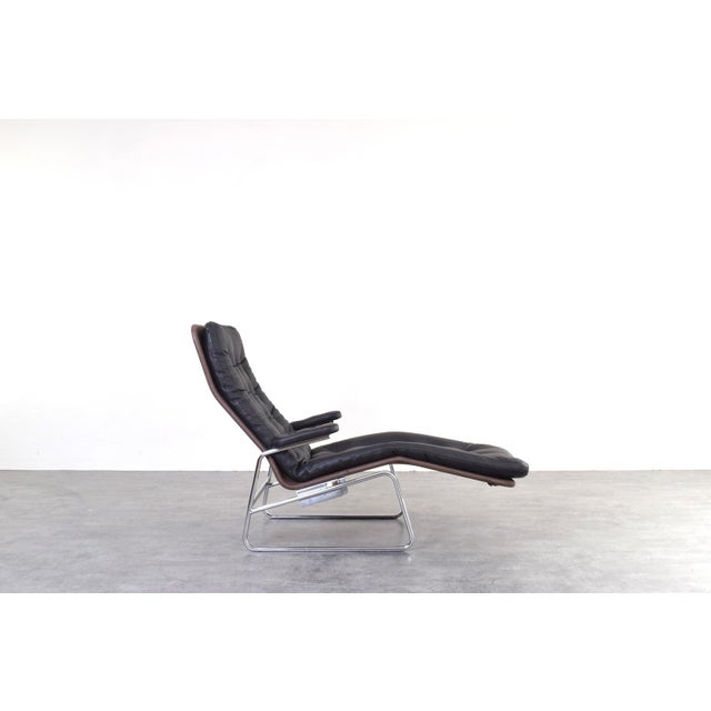 Bauhaus Model Fenix Chaise Lounge in Leather and Chrome by Sam Larsson for Dux, 1960s For Sale - Image 4 of 15