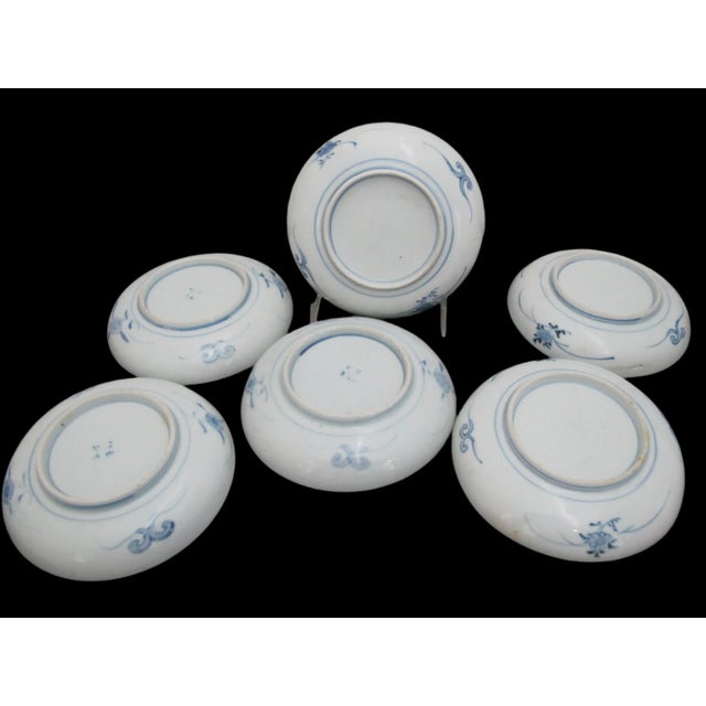 Japanese Imari Hand Painted Kirin & Flower Porcelain 4 3/4" Plate Set of 6 For Sale - Image 9 of 9