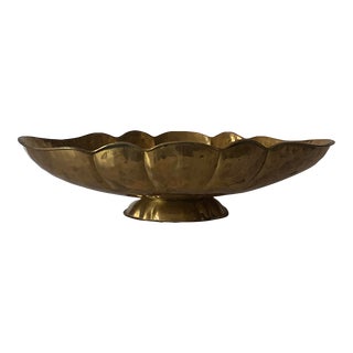 Vintage Brass Lotus Footed Bowl For Sale